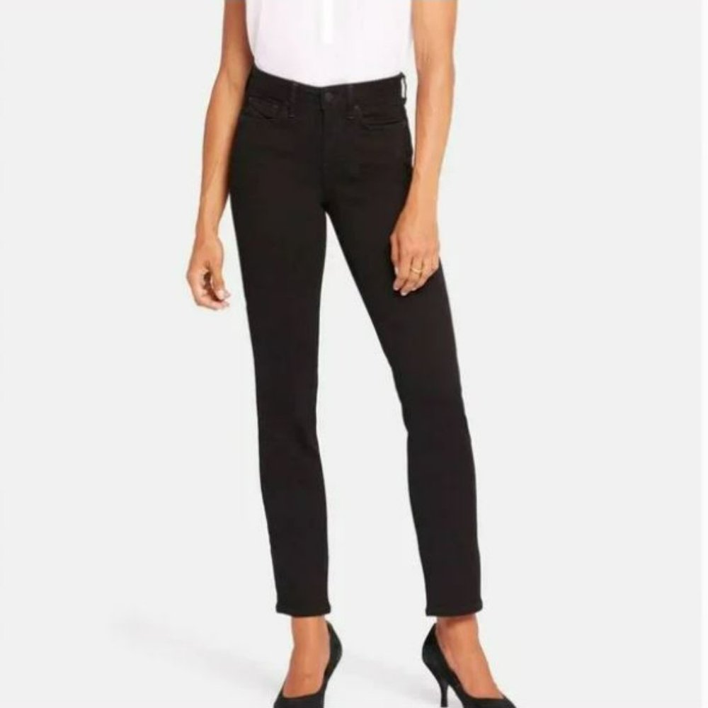 NYDJ Sheri Slim Jeans With Lift Tuck Black Not Your Daughter Jeans Size 10